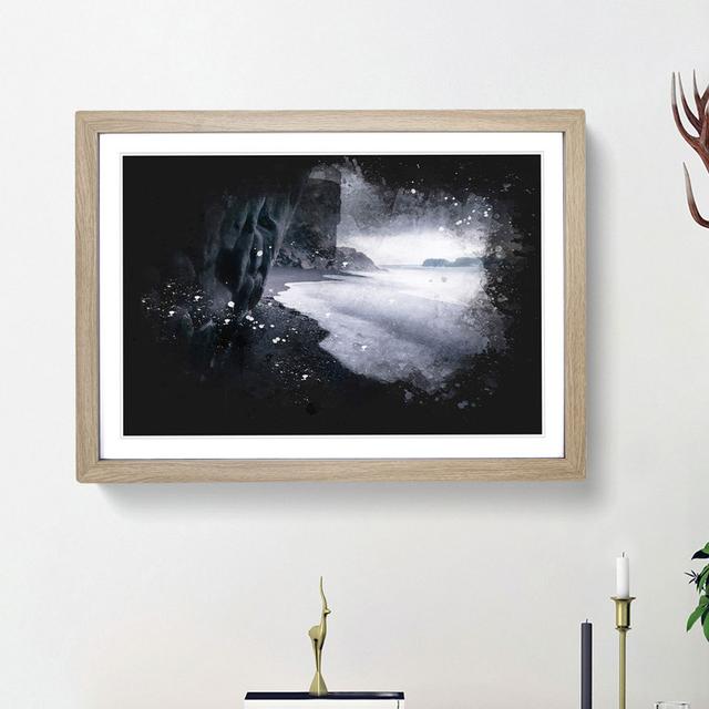 Black Beach in Iceland - Picture Frame Painting Print East Urban Home Size: 33cm H x 45cm W x 2cm D, Frame Option: Oak Framed on Productcaster.