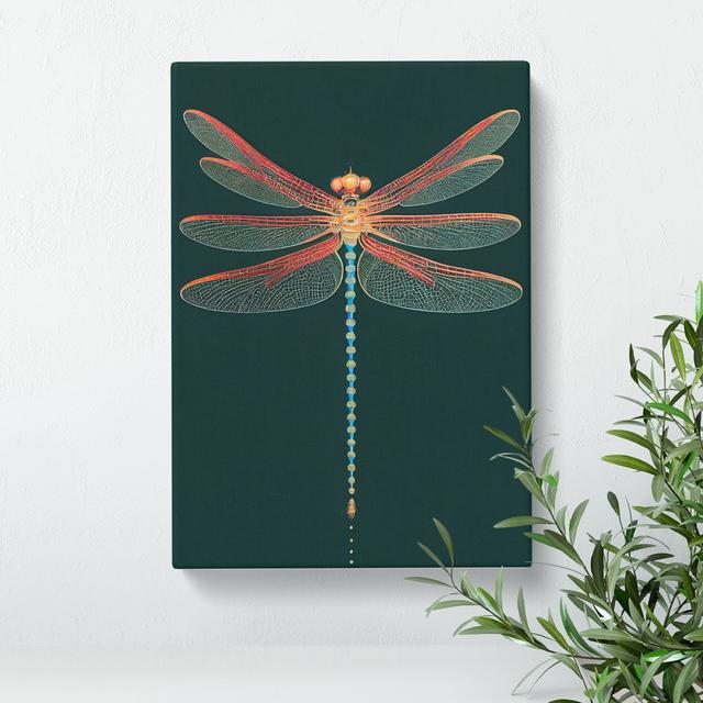 Gentle Dragonfly - Wrapped Canvas Graphic Art Marlow Home Co. Size: 76cm H x 50cm W x 3cm D on Productcaster.