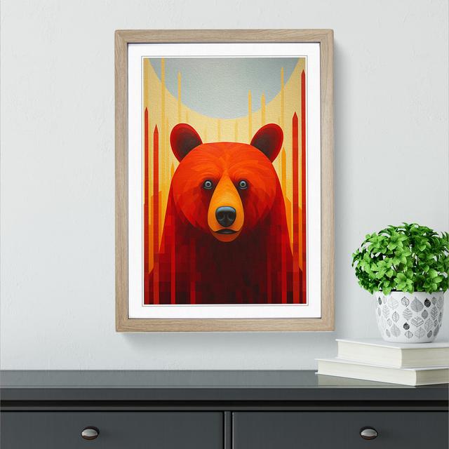 Bear Constructivism No.3 Alpen Home Format: Oak Framed, Size: 46cm H x 34cm W x 2cm D on Productcaster.