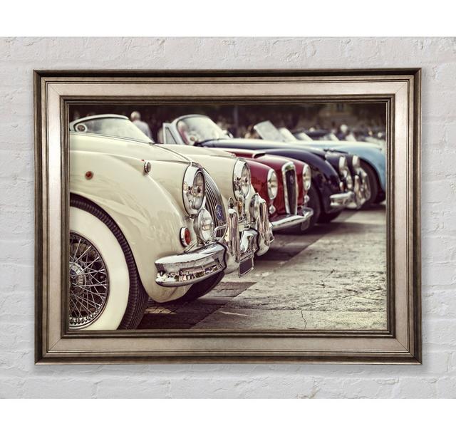 Classic Cars In A Row Framed Print Bright Star Size: 100cm H x 141.4cm W on Productcaster.