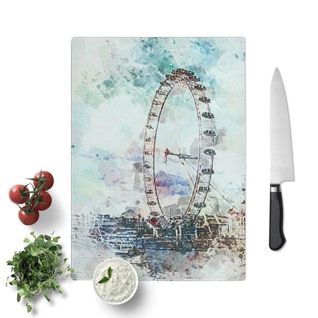 Tempered Glass The London Eye in Abstract Chopping Board East Urban Home Size: 28.5 cm W x 39 cm L on Productcaster.