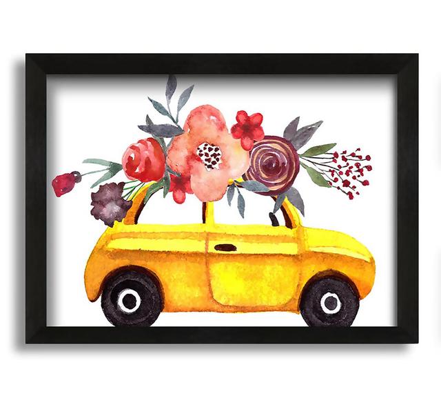 Cut Floral Car - Picture Frame Graphic Art on Canvas Ophelia & Co. Size: 42cm H x 60cm W x 10cm D on Productcaster.