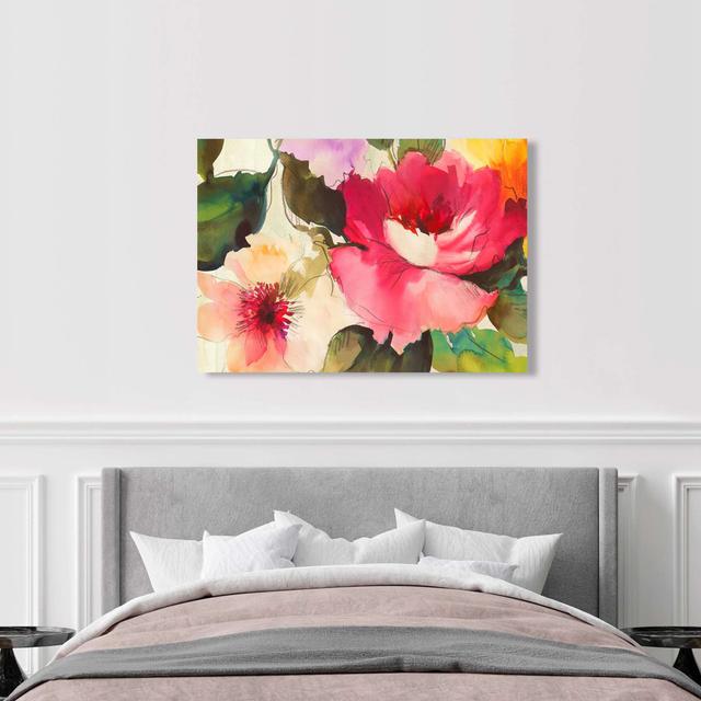 Floral Duet by Kelly Parr - Wrapped Canvas Art Prints Rosalind Wheeler Size: 70cm H x 100cm W x 4cm D on Productcaster.