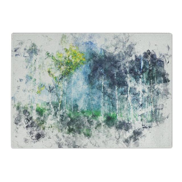 Tempered Glass Wonderous Birch Tree Forest Watercolour Chopping Board East Urban Home Size: 28.5 cm x 39 cm on Productcaster.