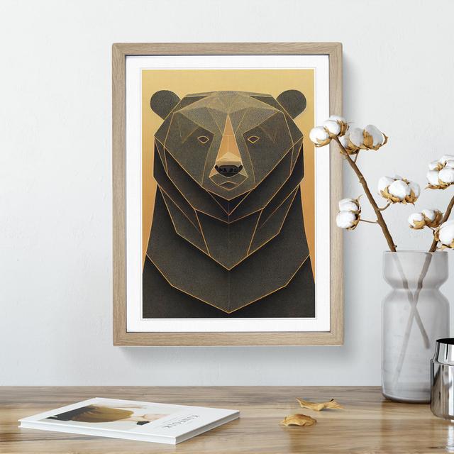 Contemporary Bear No.3 Abstract - Picture Frame Graphic Art Alpen Home Frame Colour: Oak, Size: 34cm H x 25cm W x 2cm D on Productcaster.