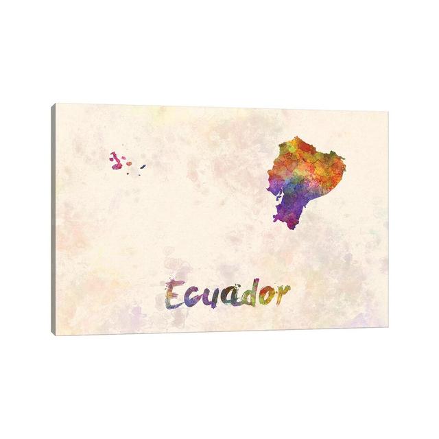 Ecuador In Watercolor Happy Larry Size: 20.32cm H x 30.48cm W 1.9cm D on Productcaster.