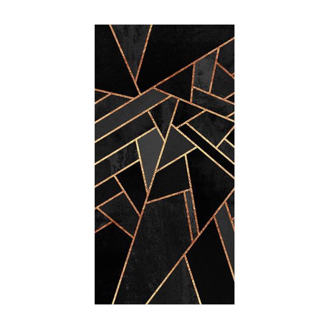 Serbelloni Power Loomed Black/Gold Rug Canora Grey Rug Size: Rectangle 110 x 220cm on Productcaster.