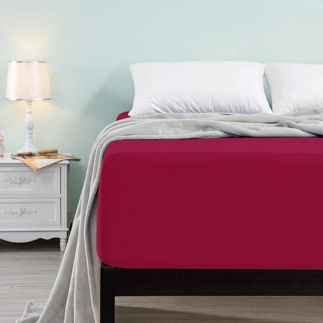 Microfiber Brushed Deep 40cm Fitted Bed Sheet Latitude Run Size: Kingsize (5'), Colour: Red on Productcaster.