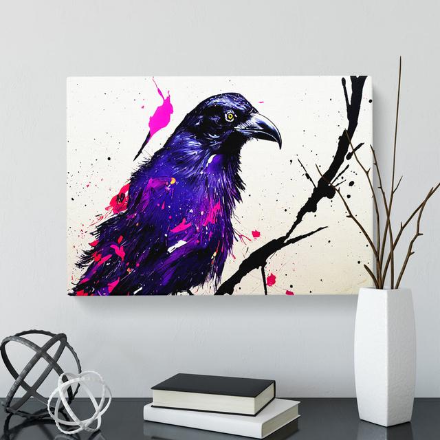 Raven Bird Splash Vol.1 Abstract - Wrapped Canvas Graphic Art ClassicLiving Size: 40cm H x 60cm W x 3cm D on Productcaster.