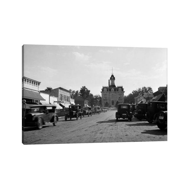 Aadhya 1920s-1928 View Of Cottonwood Falls Kansas Main Street With Traffic by Vintage Images - Wrapped Canvas Print Latitude Run Size: 20.32cm H x 30. on Productcaster.