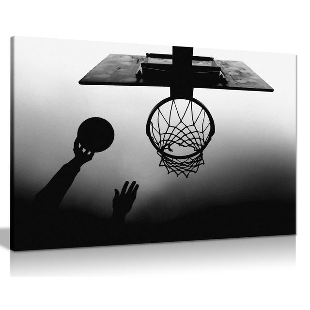 Basketball Player Dunk - Wrapped Canvas Print Panther Print Size: 41cm H x 61cm W x 1.8cm D on Productcaster.