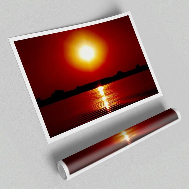 Orange Lake Sun - Photograph Print on Paper East Urban Home Size: 59.4 cm H x 84.1 cm W on Productcaster.