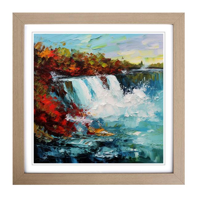 Niagara Falls Palette Knife No.2 - Single Picture Frame Print on Wood Metro Lane Format: Oak on Productcaster.