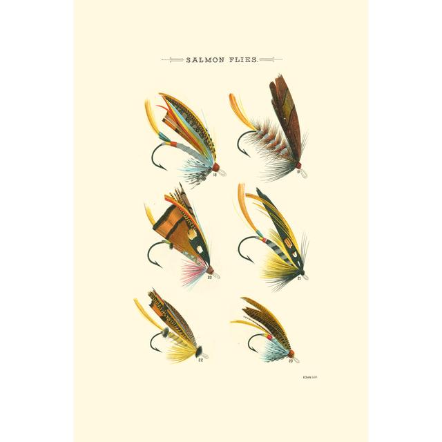 Salmon Flies I by Vision Studio - Wrapped Canvas Print August Grove Size: 122cm H x 81cm W x 3.8cm D on Productcaster.