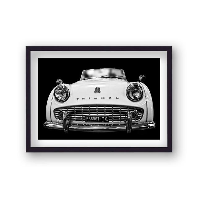 Black and White Photo Classic Triumph Sports Car by Vouvart - Picture Frame Graphic Art Williston Forge on Productcaster.