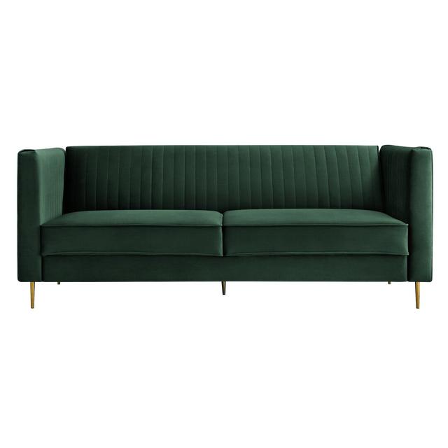 Augie 3 Seater Clic Clac Sofa Bed Etta Avenue Upholstery Colour: Green on Productcaster.