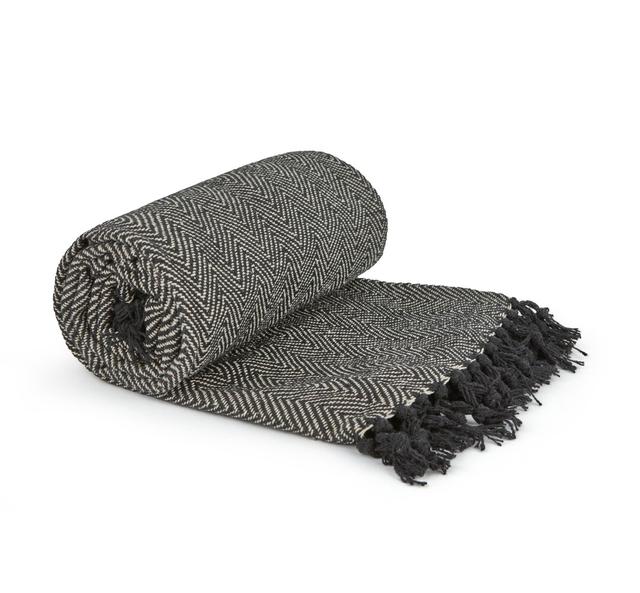 Meurer Throw Blanket Mercury Row Colour: Black, Size: W228 x L254cm on Productcaster.