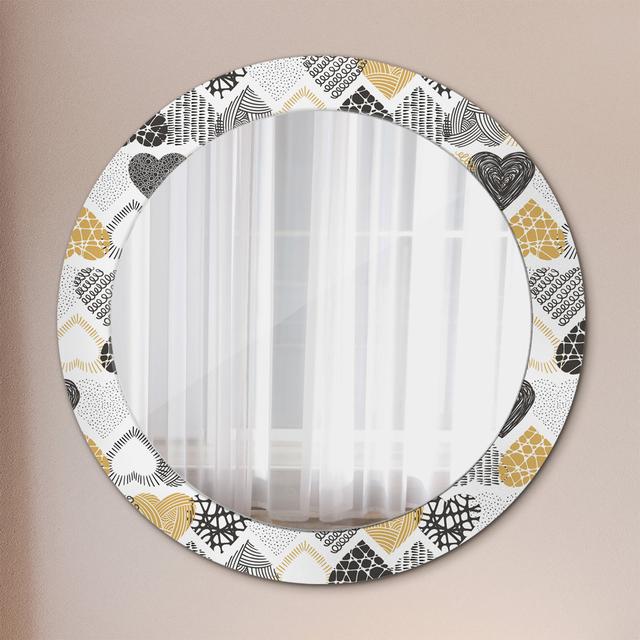 Huldar Round Glass Framed Wall Mounted Accent Mirror in White East Urban Home on Productcaster.