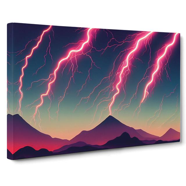 Magical Lightning Storm - Wrapped Canvas Graphic Art Alpen Home Size: 35cm H x 50cm W x 3cm D on Productcaster.