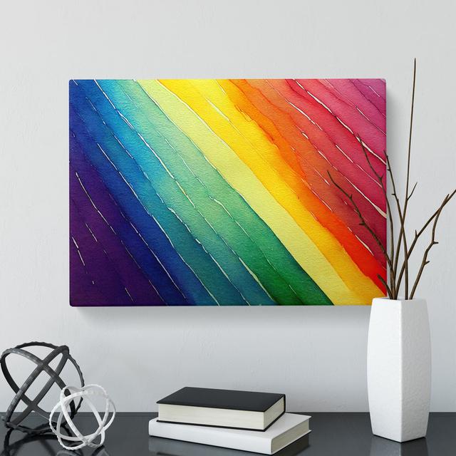 Watercolour Rainbow Art Vol.2 Abstract - Wrapped Canvas Painting Metro Lane Size: 40cm H x 60cm W x 3cm D on Productcaster.