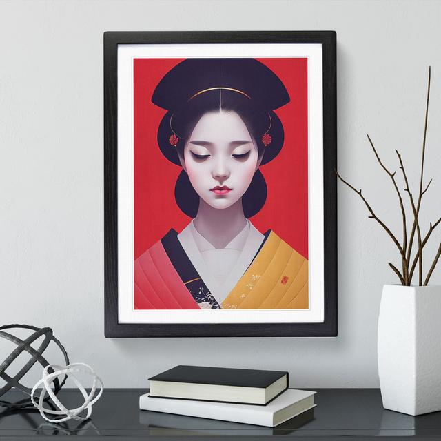 XV1022-3419X Peaceful Geisha - Print Fairmont Park Format: Black Framed, Matte Colour: White, Size: 48cm H x 36cm W on Productcaster.