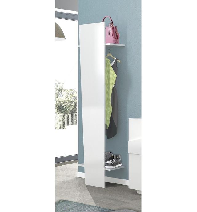 Longford Wall Mounted Coat Stand with Storage Wade Logan Colour: White on Productcaster.