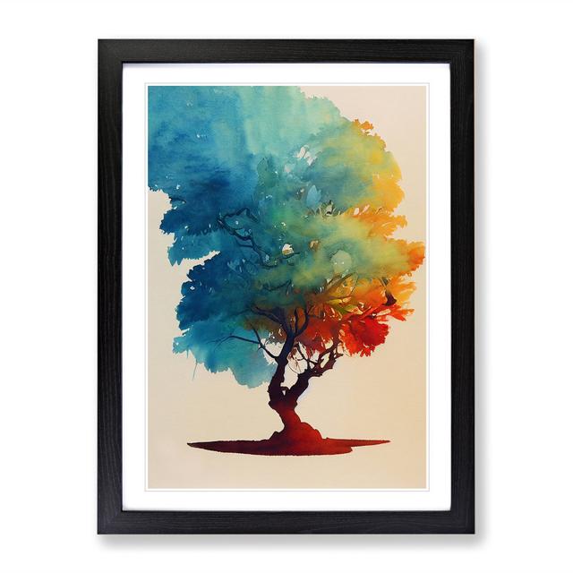 Water Paint Tree No.2 - Picture Frame Painting Marlow Home Co. Frame Colour: Black, Size: 46cm H x 34cm W x 2cm D on Productcaster.