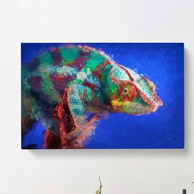 A Chameleon in Abstract - Wrapped Canvas Graphic Art Print East Urban Home Size: 50cm H x 76cm W on Productcaster.