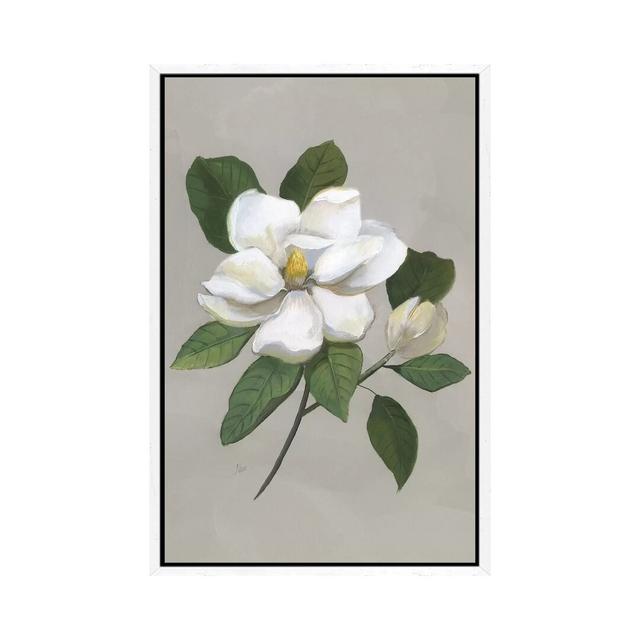 Botanical Magnolia by Nan - Painting Print on Canvas August Grove Size: 101.6cm H x 66.04cm W x 3.81cm D, Format: White Framed on Productcaster.