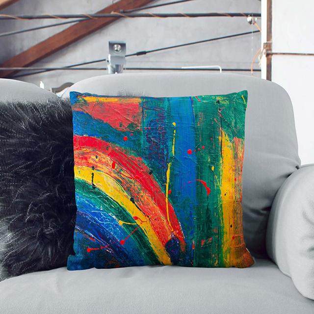 Abstract Art Painting Vol.241 by S.Johnson Cushion with Filling East Urban Home Size: 40 x 40 cm, Backing Colour: Black on Productcaster.