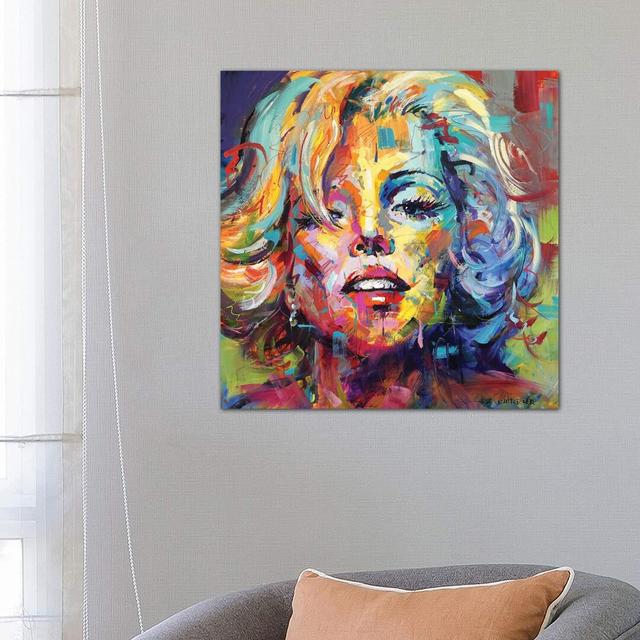 Marilyn by Jos Coufreur - Wrapped Canvas Painting Latitude Run Size: 66.04cm H x 66.04cm W x 1.91cm D on Productcaster.