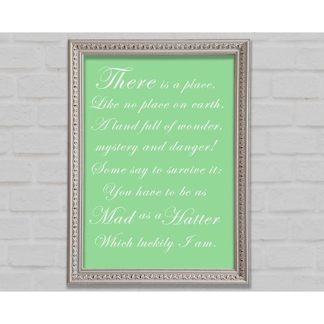 Alice In Wonderland As Mad As A Hatter Vivid Pink Framed Print Bright Star Colour: Green, Size: 100cm H x 141.4cm W on Productcaster.