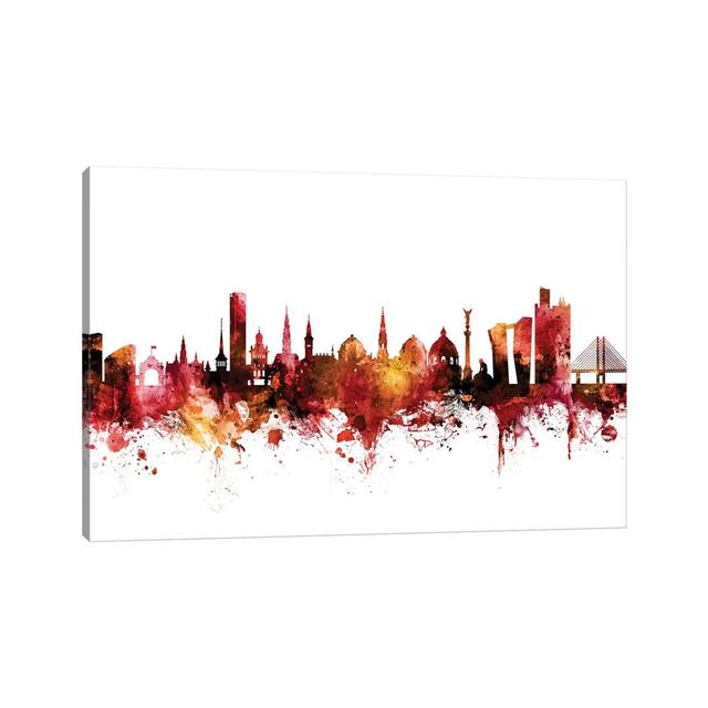 Copenhagen, Denmark Skyline by Michael Tompsett - Wrapped Canvas Gallery-Wrapped Canvas Giclée Latitude Run Size: 20.32cm H x 30.48cm W x 1.91cm D on Productcaster.