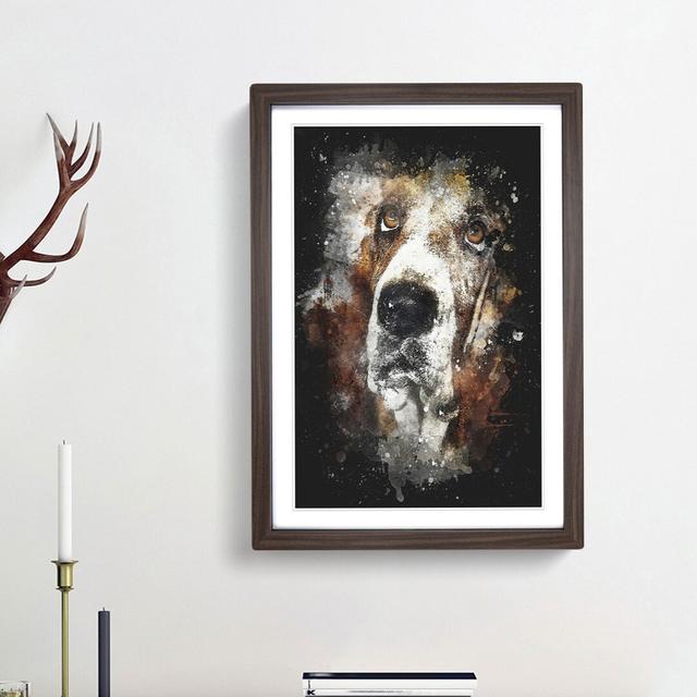 Basset Hound - Picture Frame Graphic Art Print East Urban Home Frame Option: Walnut Framed, Size: 63cm H x 45cm W x 2cm D on Productcaster.