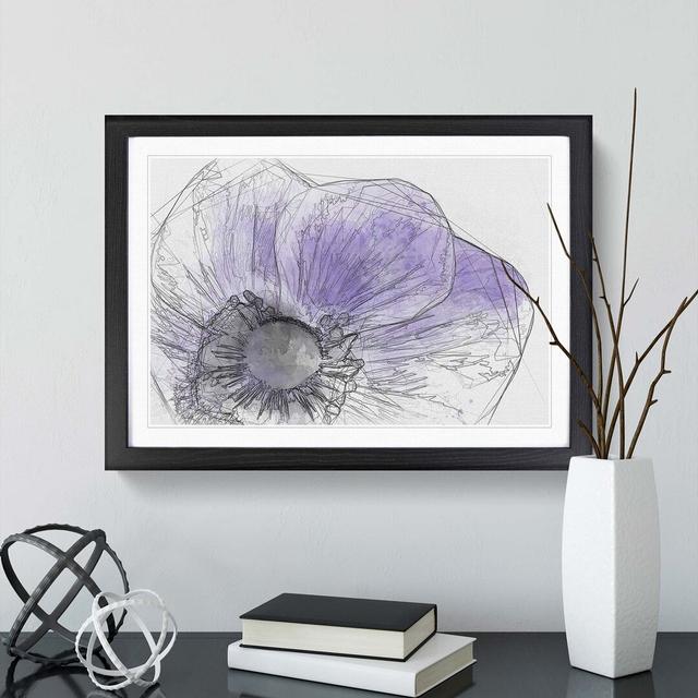 Purple Anemone Flower in Abstract - Picture Frame Graphic Art Print East Urban Home Frame Option: Black, Size: 50cm H x 76cm W x 2cm D on Productcaster.