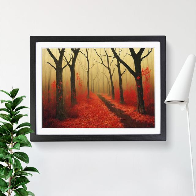 Stylish Autumn Forest - Picture Frame Graphic Art Marlow Home Co. Size: 34cm H x 46cm W x 2cm D, Frame Colour: Black on Productcaster.