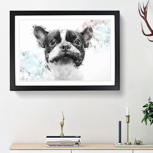 French Bulldog Dog in Abstract - Picture Frame Painting Print East Urban Home Frame Option: Black Framed, Size: 62cm H x 87cm W on Productcaster.