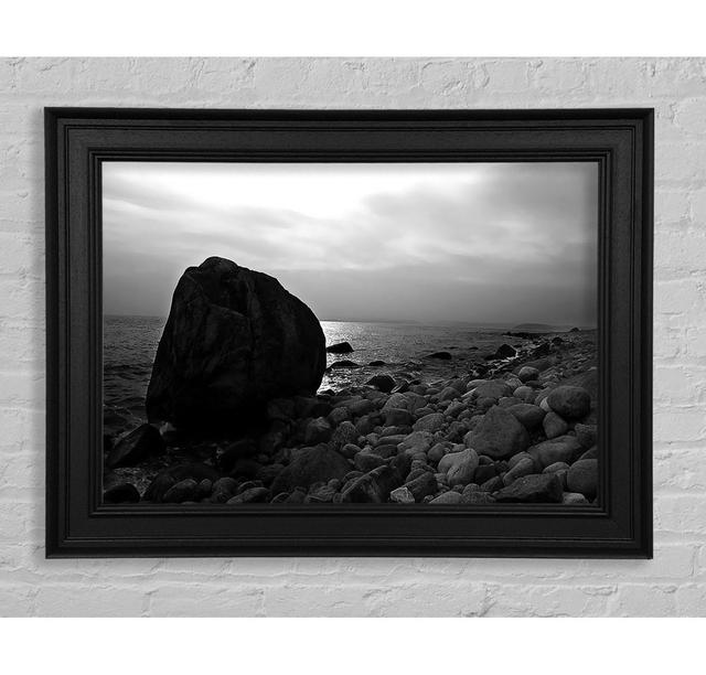 The Rock That Blocks The Sun B N W Framed Print House of Hampton Size: 29.7cm H x 42cm W on Productcaster.