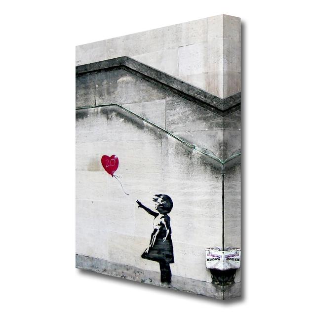 Heart Balloon Girl 20 - Wrapped Canvas Graphic Art Print East Urban Home Size: 142.2 cm H x 101.6 cm W on Productcaster.