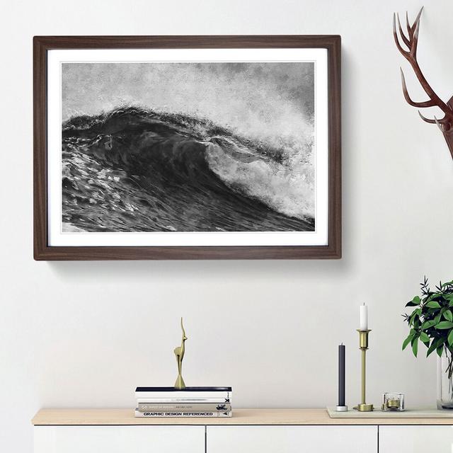 Wave of Life - Picture Frame Painting Print East Urban Home Size: 62cm H x 87cm W x 2cm D, Frame Option: Walnut Framed on Productcaster.