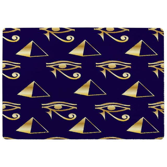 Pennington Pyramid and Eye of Horus Shaggy Navy/Gold Rug East Urban Home Rug Size: Rectangle 160 x 230cm on Productcaster.