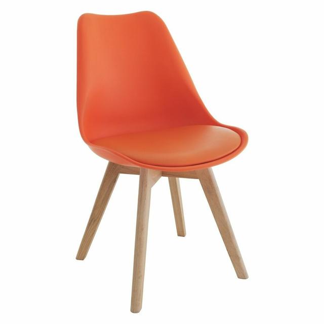 Ainoras Upholstered Dining Chair 17 Stories Leg Colour: Orange on Productcaster.