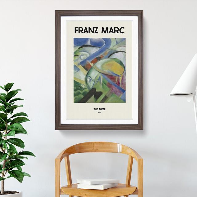 The Sheep by Franz Marc - Picture Frame Painting East Urban Home Frame Option: Walnut Framed, Size: 36cm H x 27cm W x 2cm D on Productcaster.