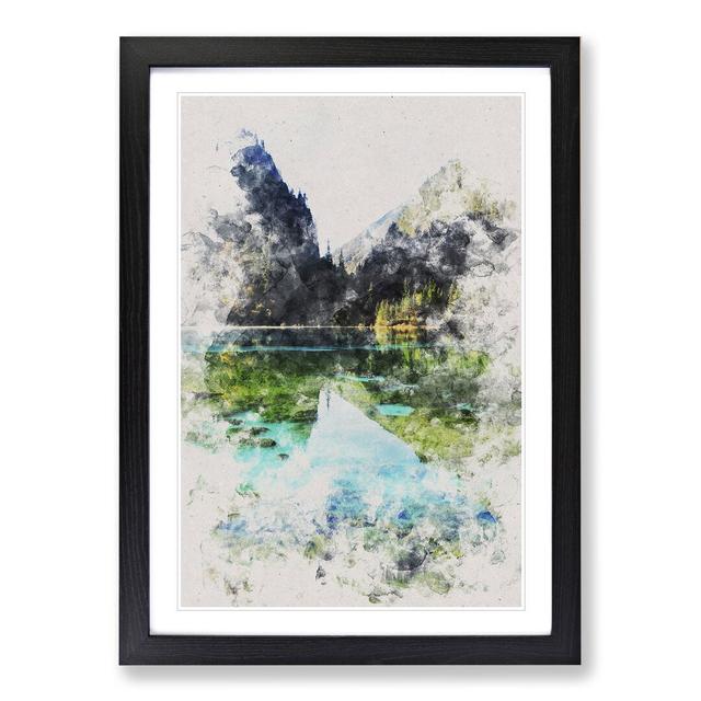 Lake and Mountain View - Picture Frame Graphic Art East Urban Home Frame Option: Black Framed, Size: 48cm H x 36cm W x 2cm D on Productcaster.