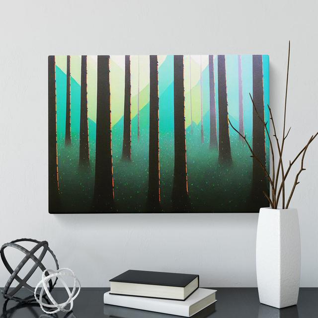 Painted Pine Tree Forest Abstract - Wrapped Canvas Painting Alpen Home Size: 40cm H x 60cm W x 3cm D on Productcaster.