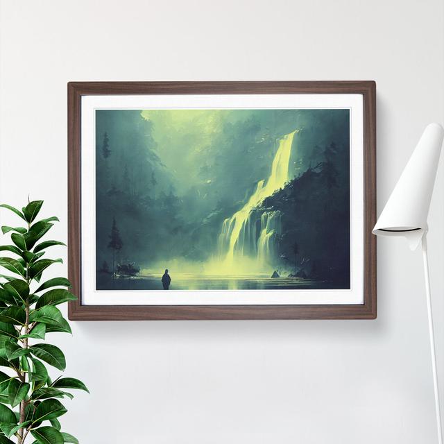 Splendorous Waterfall - Picture Frame Graphic Art Alpen Home Frame Colour: Walnut, Size: 34cm H x 46cm W x 2cm D on Productcaster.