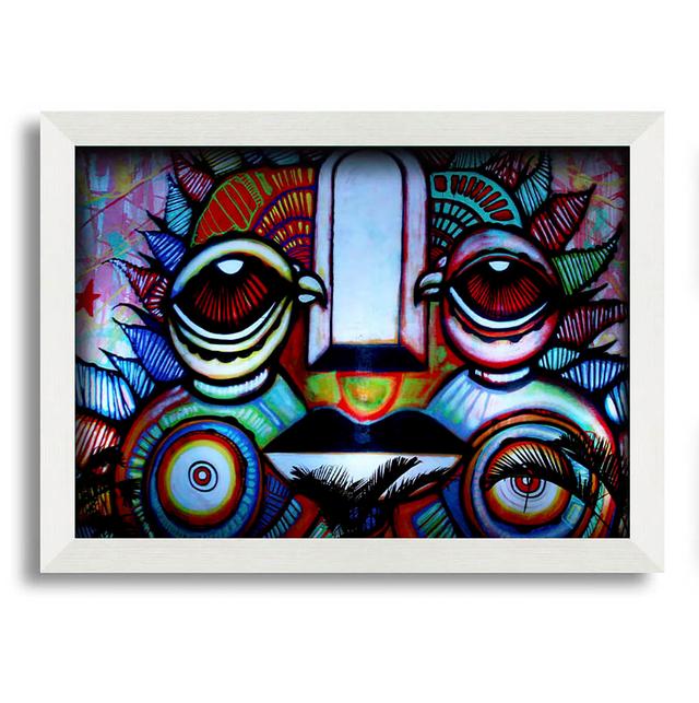 Funny Face Framed Print Happy Larry Size: 21cm H x 29.7cm W x 10cm D, Format: White Framed Paper on Productcaster.