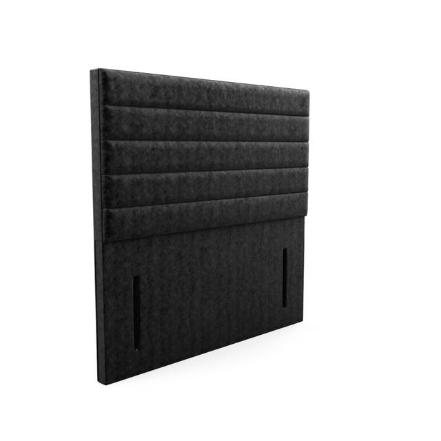 Upholstered Headboard Ebern Designs Upholstery: Velvet - Black, Size: Single (3') on Productcaster.