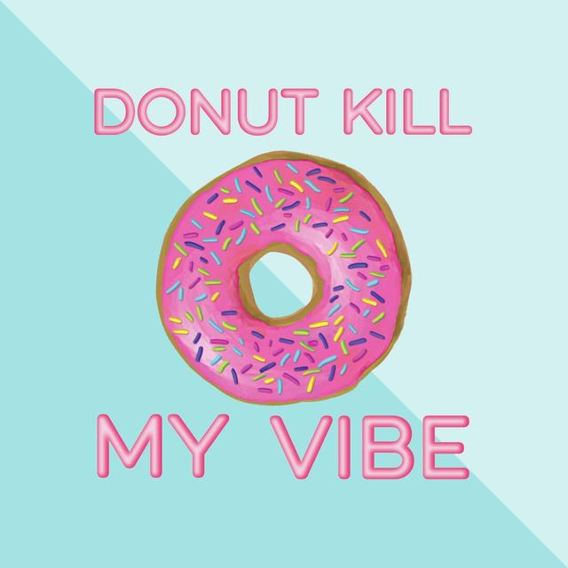 Donut Kill My Vibe Blue Happy Larry Size: 30cm H x 30cm W x 3.8cm D on Productcaster.