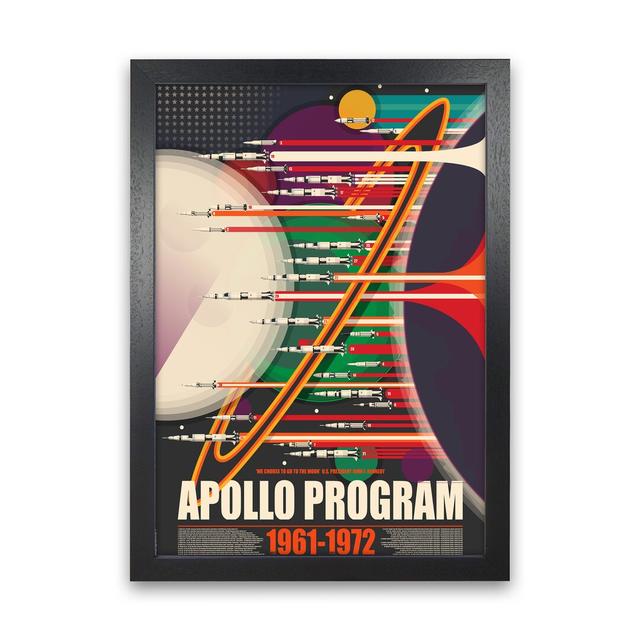 Apollo Program - Graphic Art Print on Paper Maturi Size: 84cm H x 60cm W x 3cm D, Frame Option: Black Framed on Productcaster.